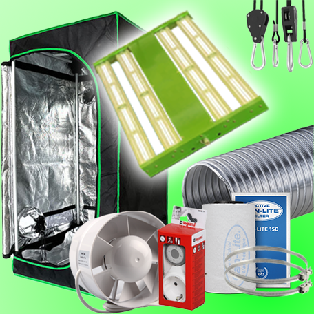LED Komplettset für Anfänger mit Growzelt LED Growlampe Abluft und Aktivkohlefilter